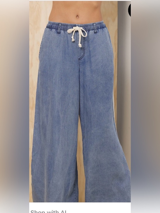 Vintage Havana Denim - Vintage Havana Wide-Leg Jeans in Dusty Blue